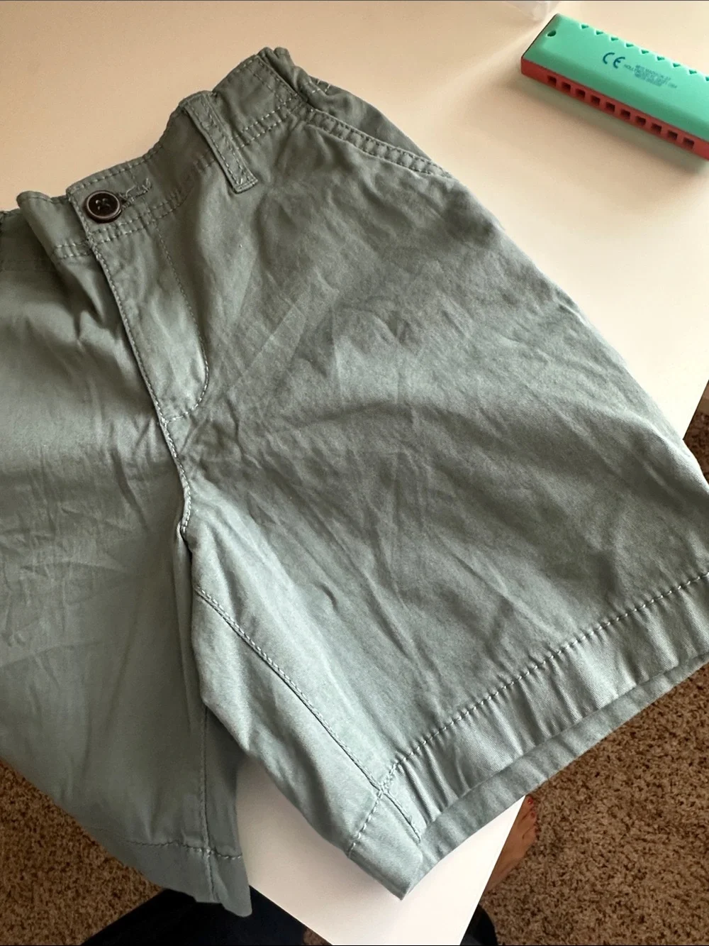 Kids Plaid Short-Sleeve Button-Up Shirt, matching shorts, size 6